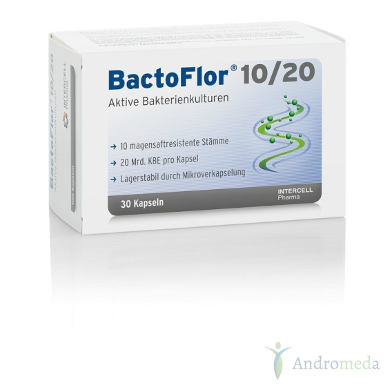 Probiotiques + Prébiotiques Bactoflor 10/20 - 100 Gélules - Neuf - Allemagne